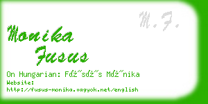 monika fusus business card